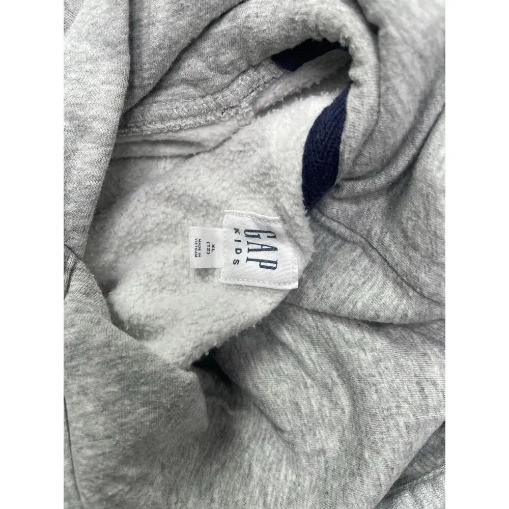 Kids Gap Logo Hoodie Sweater Size XLarge 12 Grey with Blue Logo Warm Outdoors